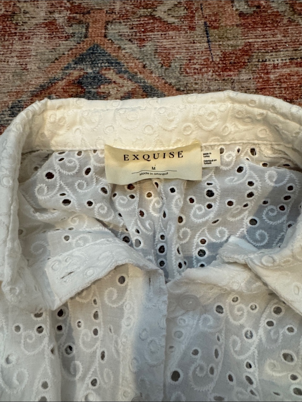 Anthropologie Tobie Eyelet Mini Shirt Dress by Exquise - Picture 2 of 4
